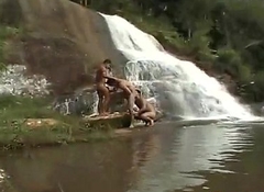 Latino Threesome in Paradise Falls