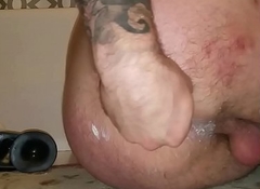 Hefty dildos and going knuckle deep his own irritant